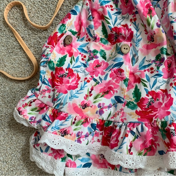 Cheeky Plum 5t Floral Pink Kids Dress - Picture 2 of 6